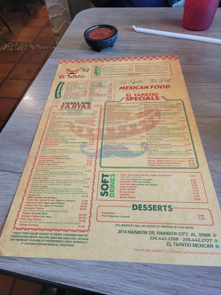 El Tapatio Mexican Restaurant Menu image 3